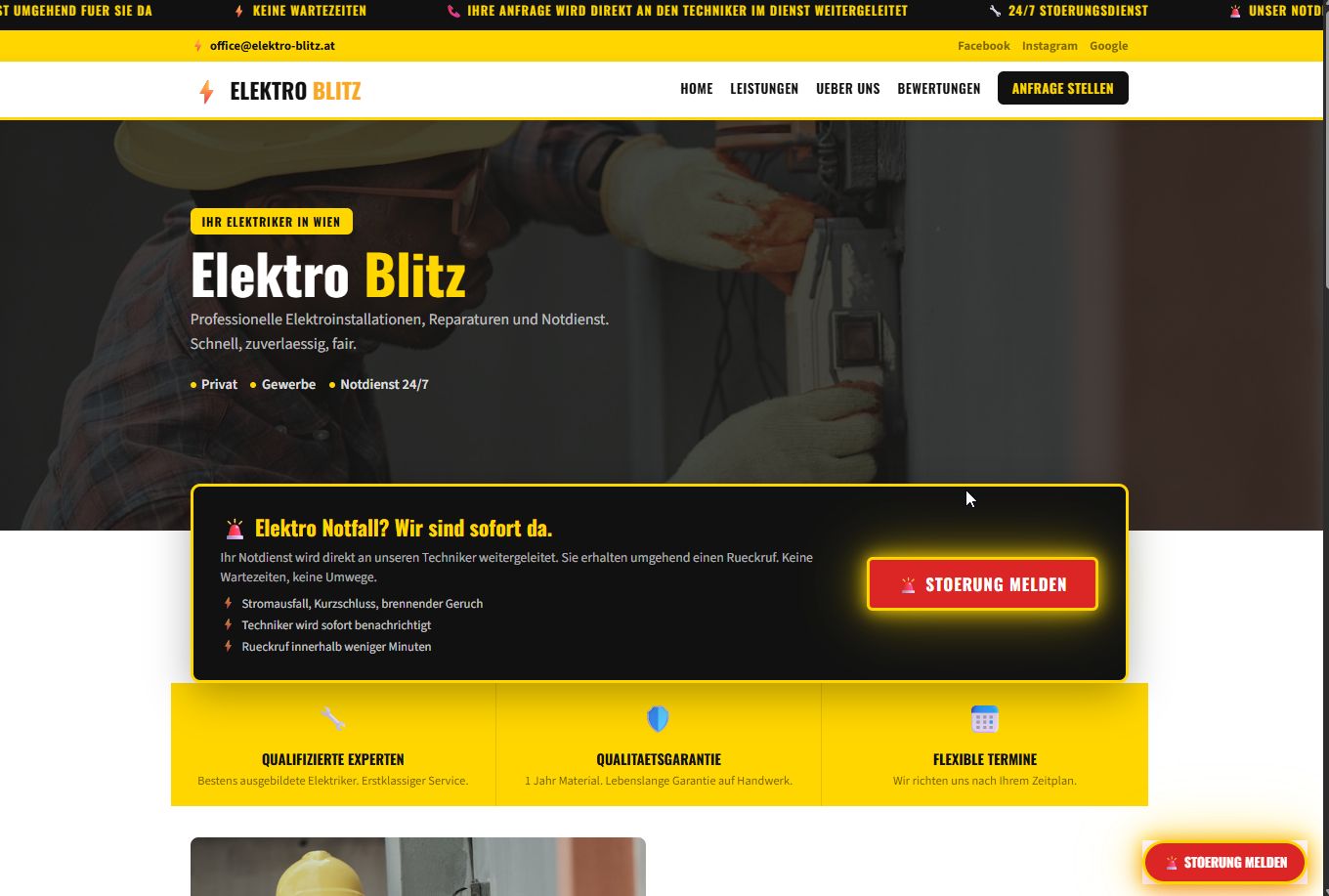Elektriker Webseite