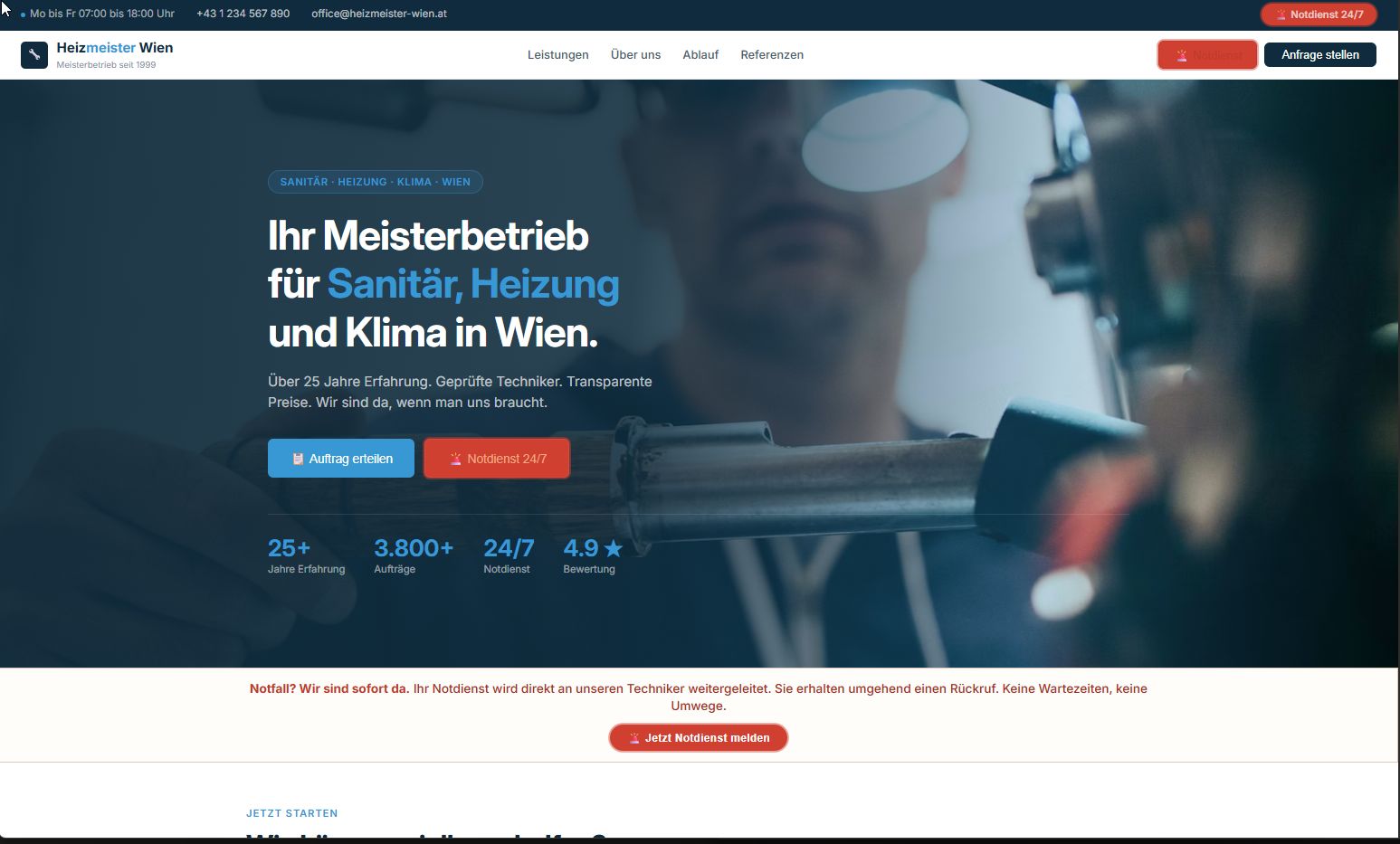 Sanitär Heizung Klima Webseite