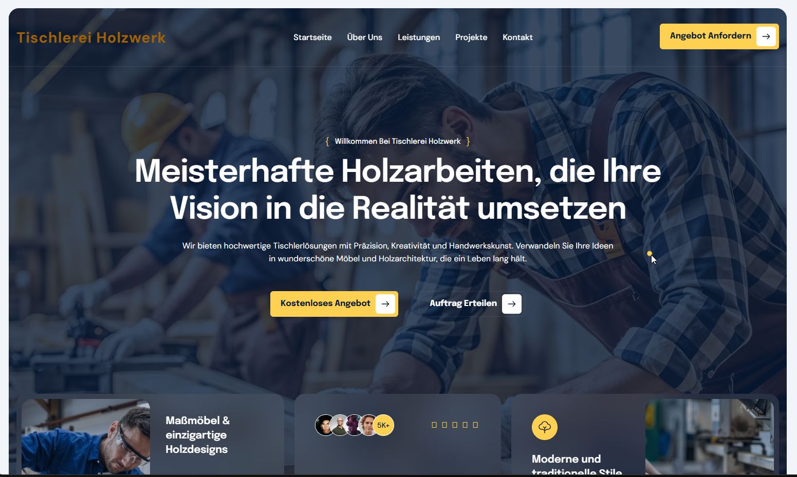 Tischlerei Webseite